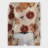 Pletena Bluza z Čipkastimi Podrobnostmi