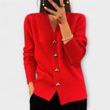 Marij – Ženski pulover z V-izrezom v vintage slogu