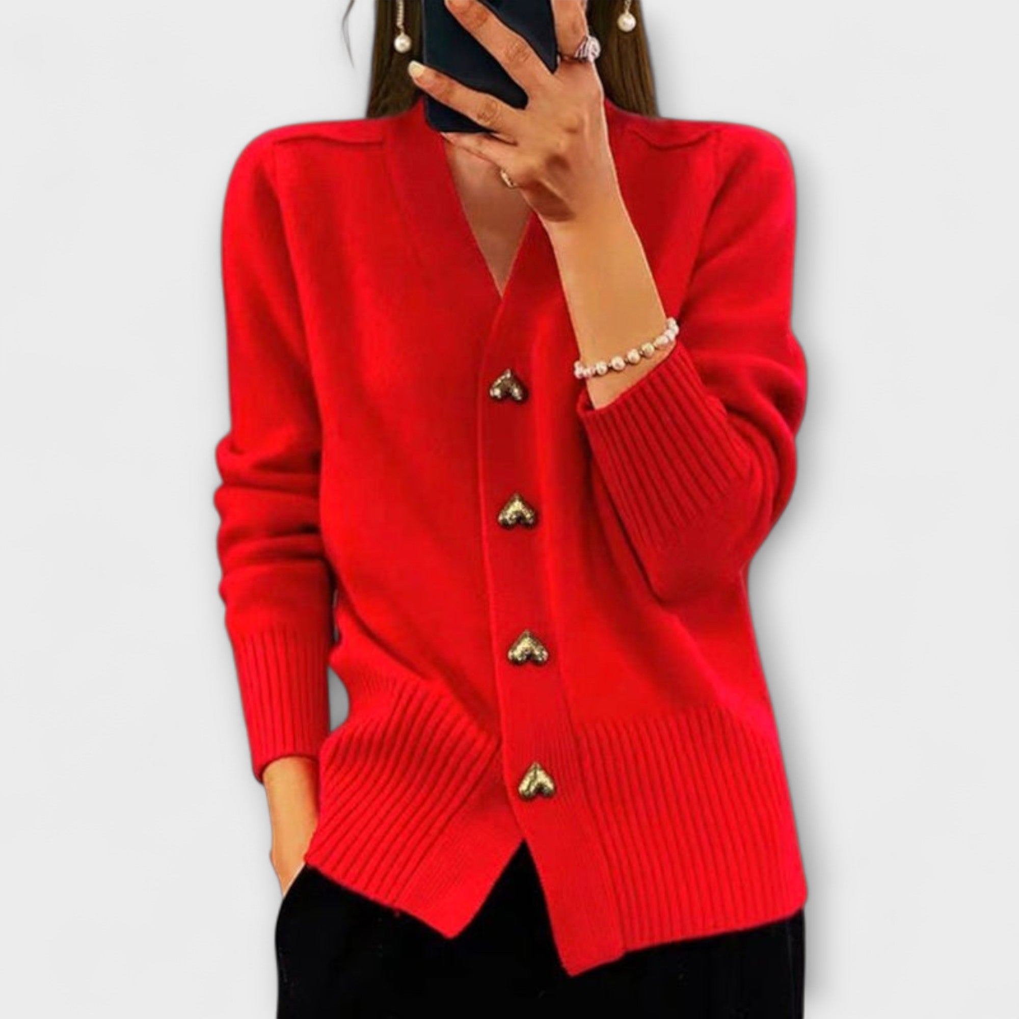 Marij – Ženski pulover z V-izrezom v vintage slogu