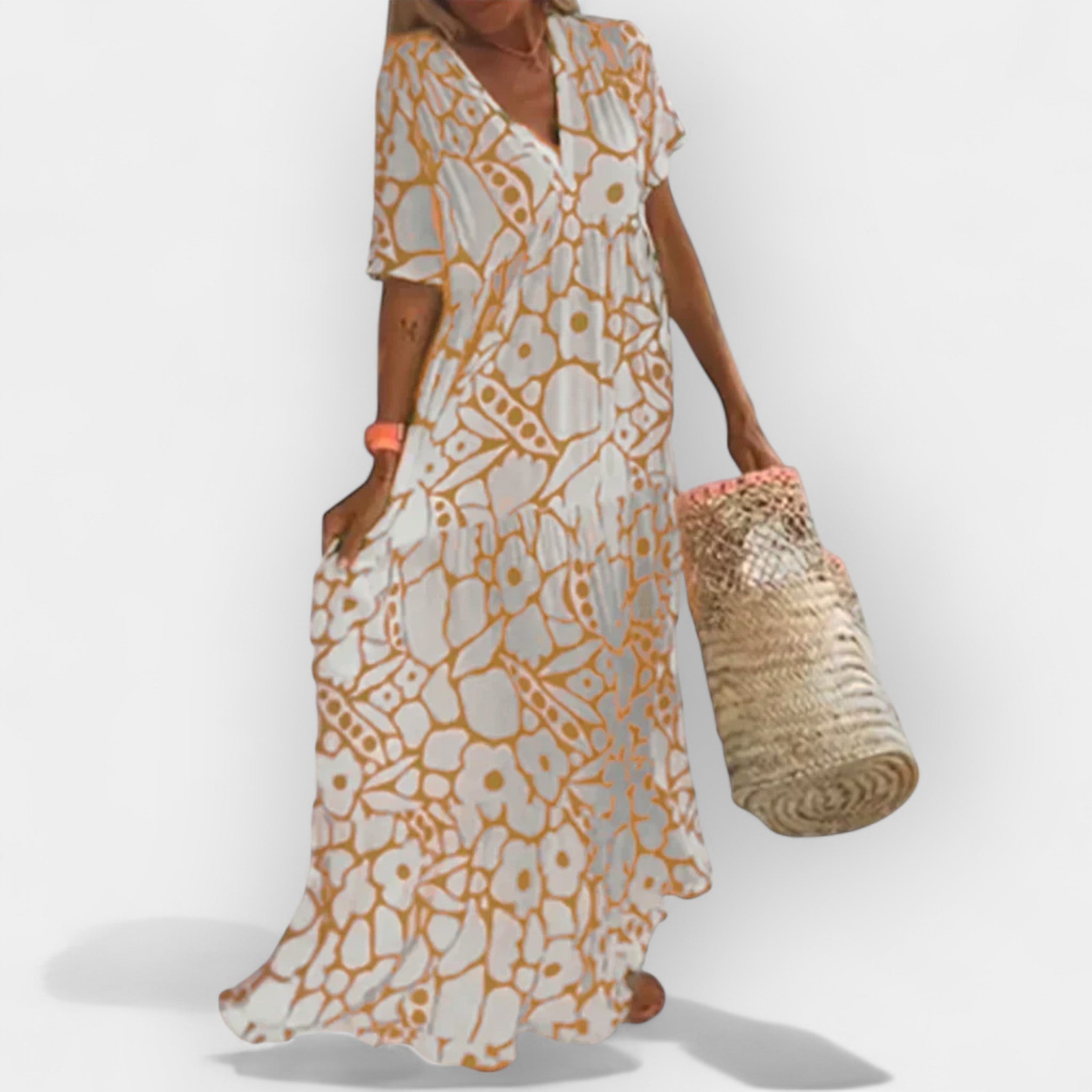 Zračen Poletni Oblek s Potiskom