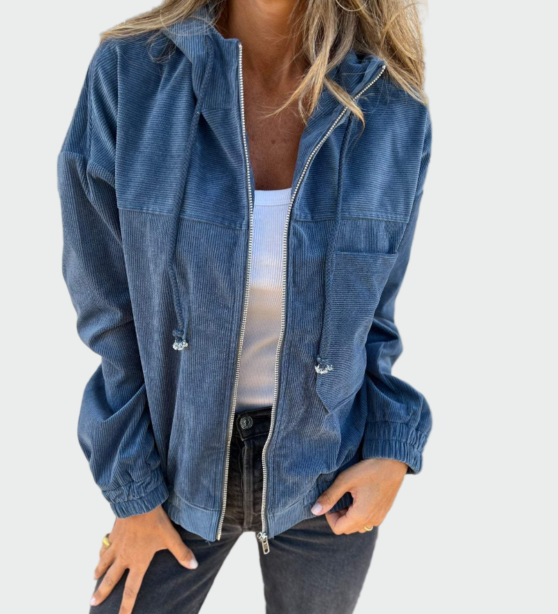 Sako iz žametne tkanine z rebrastim vzorcem