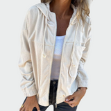 Sako iz žametne tkanine z rebrastim vzorcem