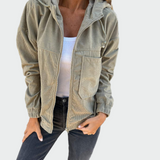 Sako iz žametne tkanine z rebrastim vzorcem