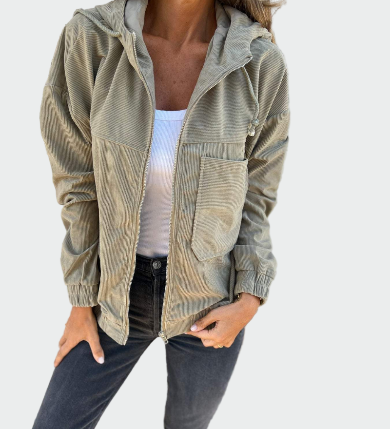 Sako iz žametne tkanine z rebrastim vzorcem