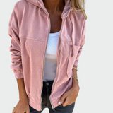 Sako iz žametne tkanine z rebrastim vzorcem