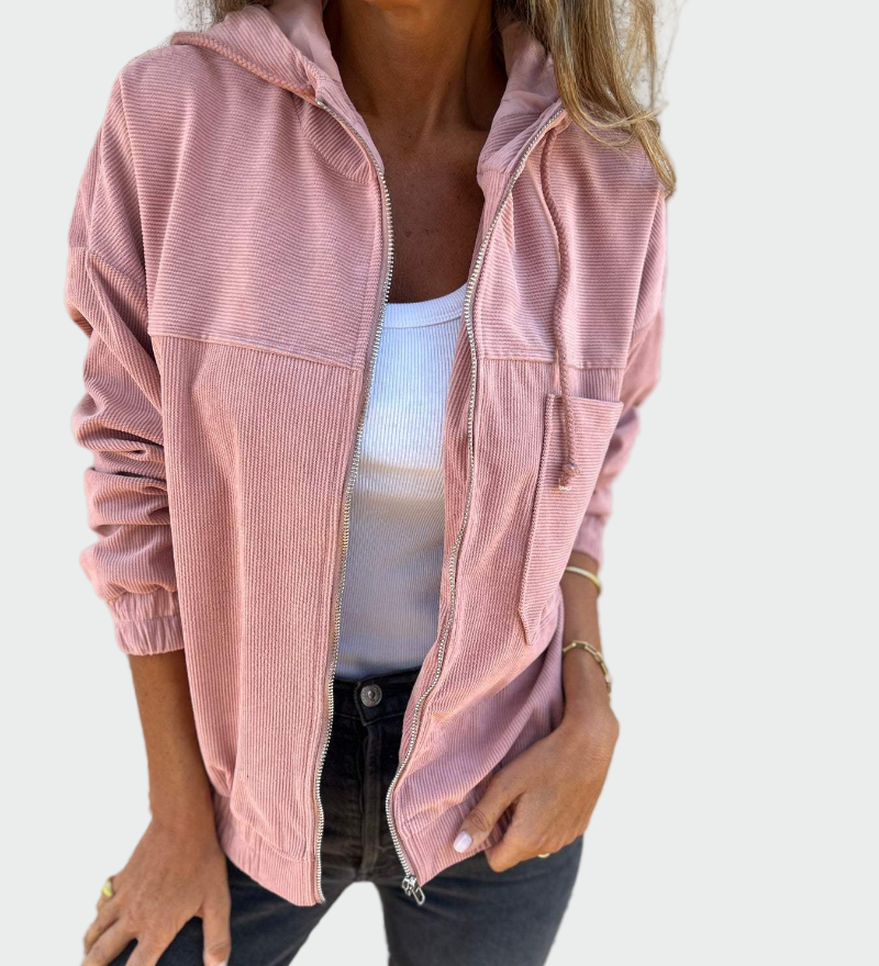 Sako iz žametne tkanine z rebrastim vzorcem