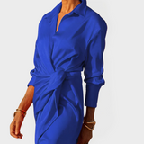 Dolga obleka za uradne priložnosti z mašnjo