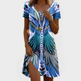 Vintage obleka s kratkimi rokavi