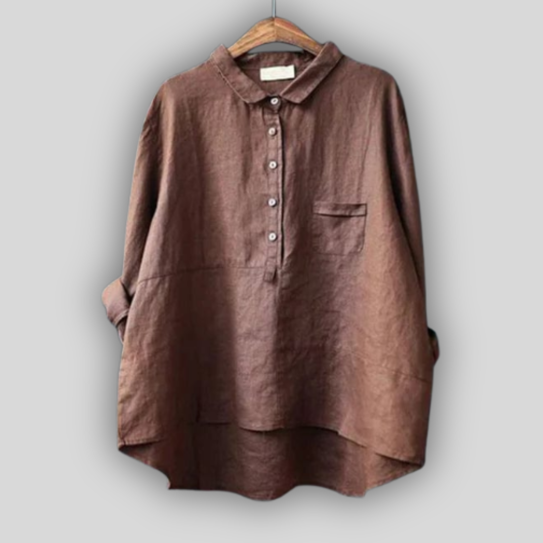 Linen Bluzica Zelena Preprostost