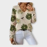 Pletena Bluza z Čipkastimi Podrobnostmi