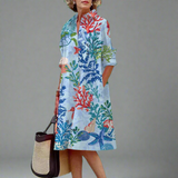 Ročno izdelana midi obleka s pikami