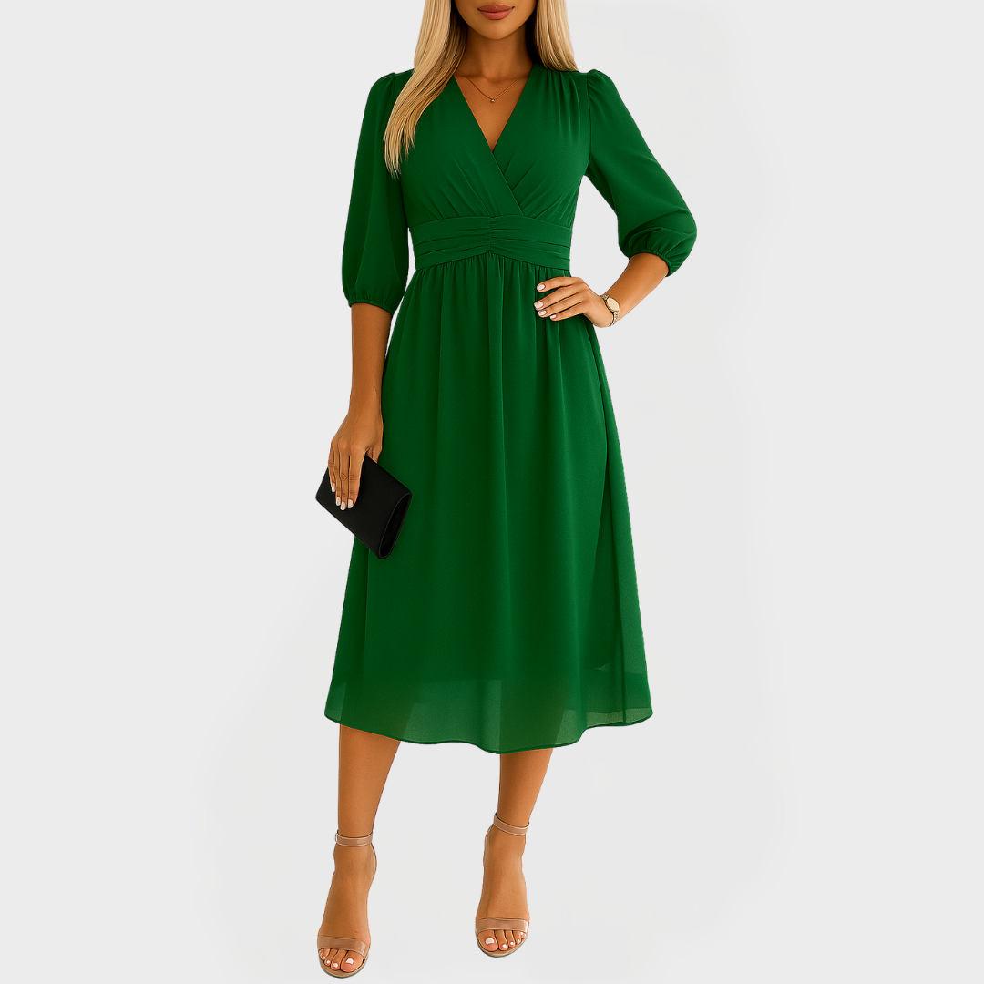 Zračna obleka iz svilene šifon za elegantne nastope