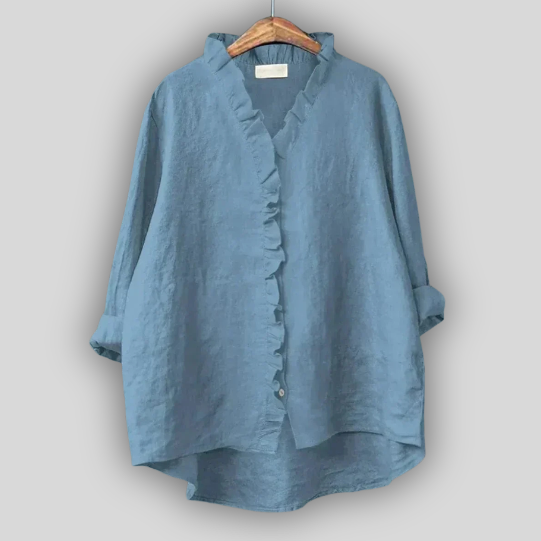 Linen Bluza Zemeljska Eleganca