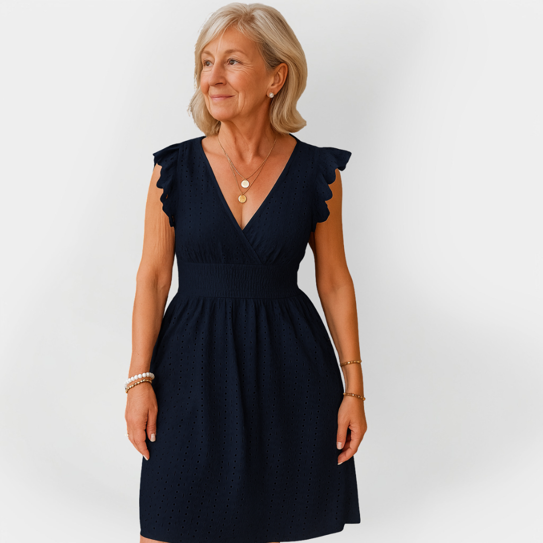 Impresivna obleka z napihnjenim pasom