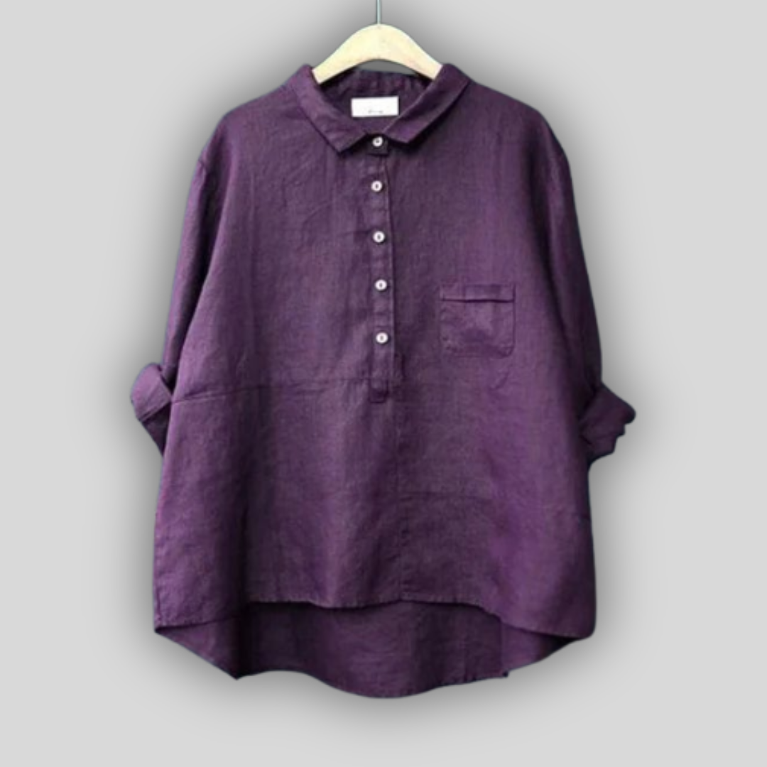 Linen Bluzica Zelena Preprostost