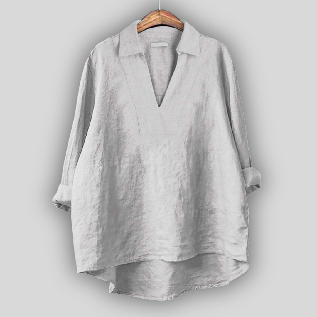 Linen Bluza Srebrna Eleganca