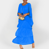 Plisirana obleka z dvojnim slojem