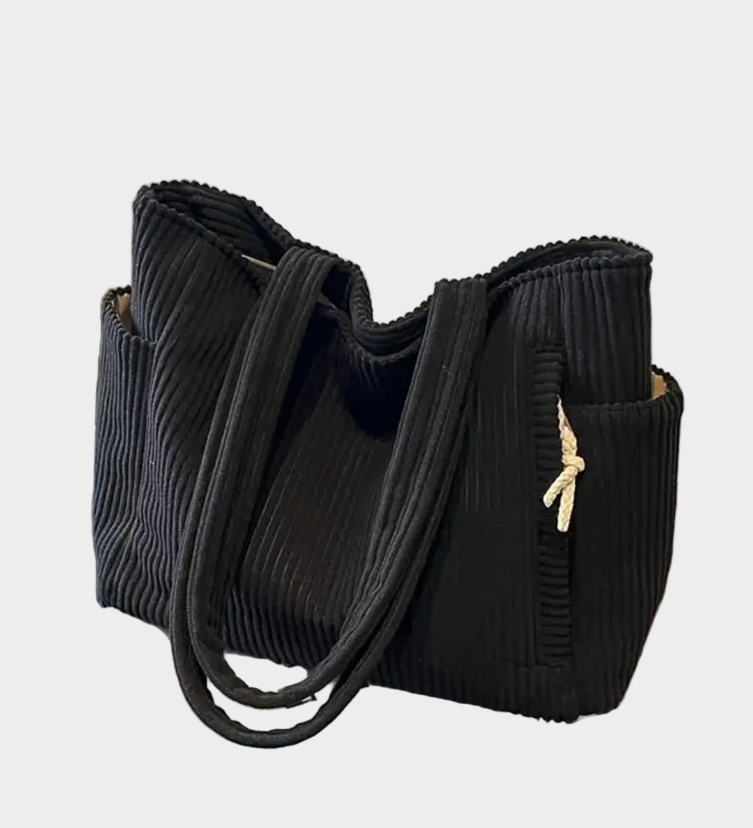 Pleteni Torba za Ramo z Detajlom Vrvice in Moderna Eleganca