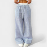 Črtaste široke hlače