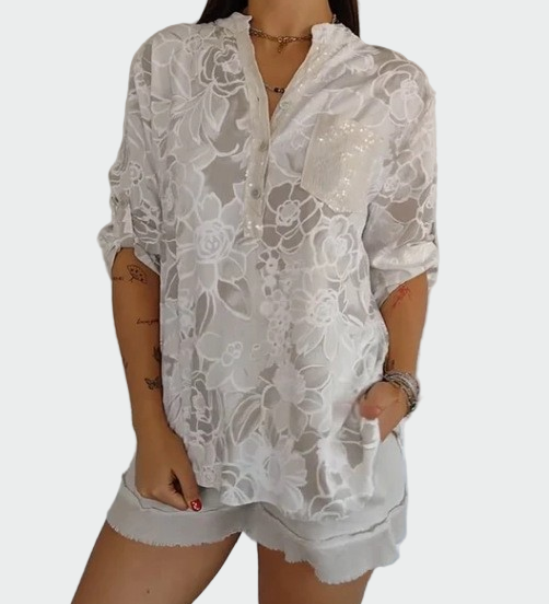 Bluza z cvetličnim vzorcem