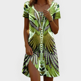 Vintage obleka s kratkimi rokavi