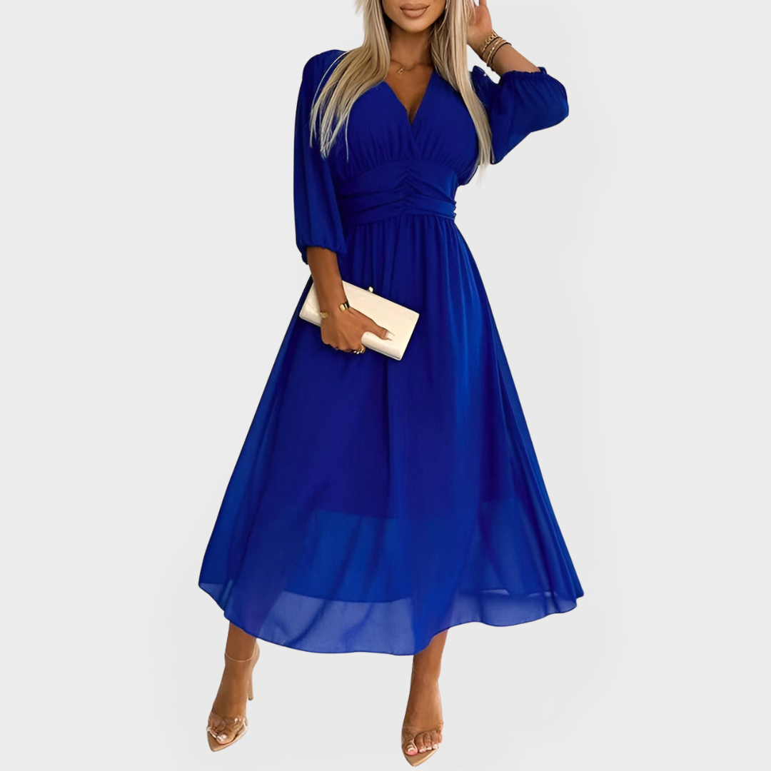 Zračna obleka iz svilene šifon za elegantne nastope