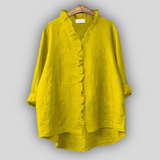 Linen Bluza Zemeljska Eleganca