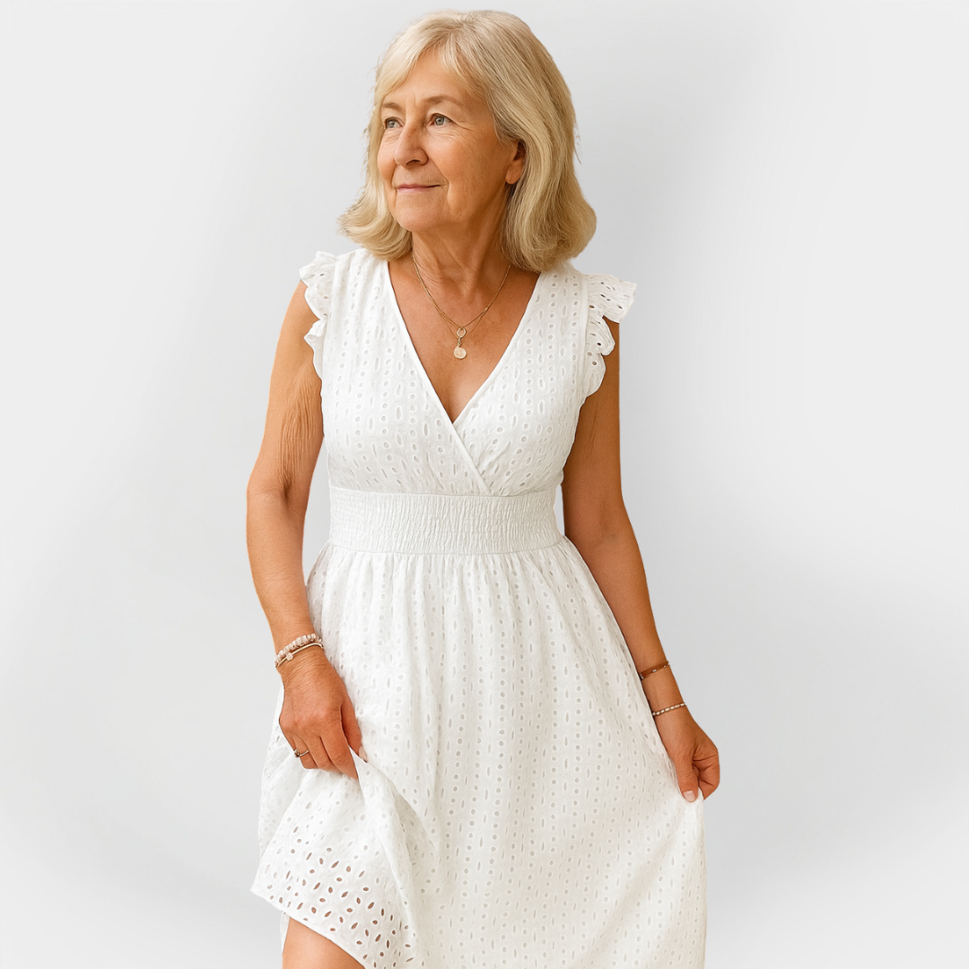 Impresivna obleka z napihnjenim pasom