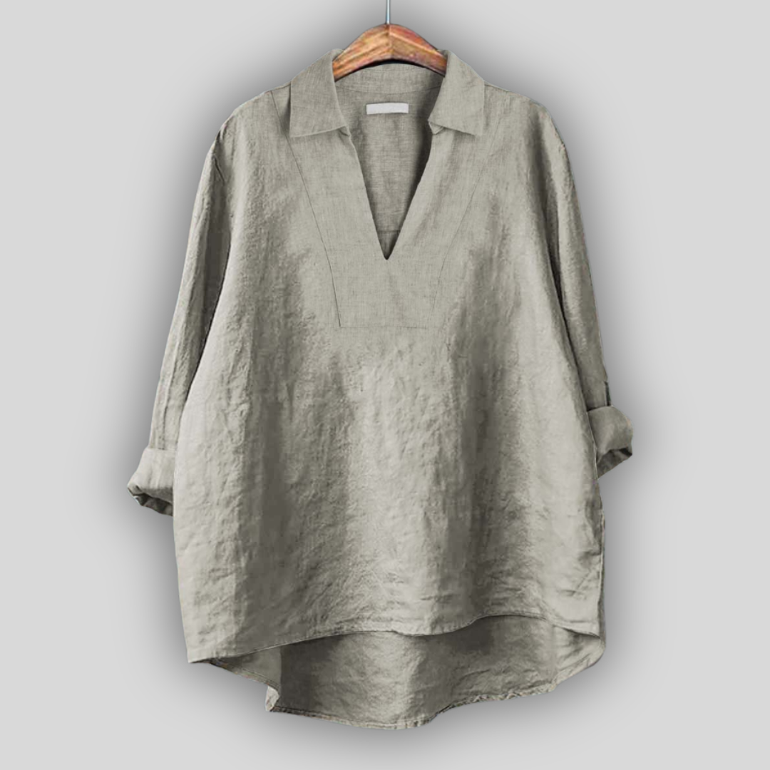 Linen Bluza Srebrna Eleganca
