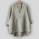 Linen Bluza Srebrna Eleganca