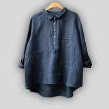 Linen Bluzica Zelena Preprostost