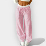 Črtaste široke hlače