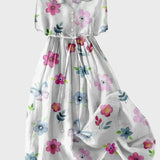 Obleka z pomladnimi cvetovi