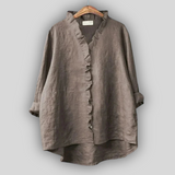 Linen Bluza Zemeljska Eleganca
