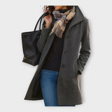 Elegantna Volnena Plašč z Gumbi