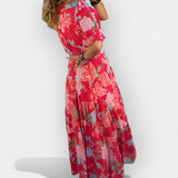 Lahka cvetlična obleka z žepi