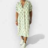 Zračna poletna obleka z V-izrezom