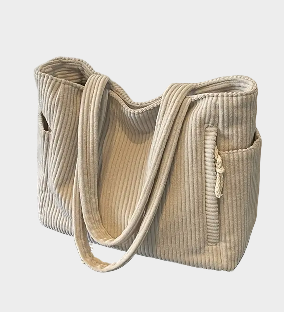 Pleteni Torba za Ramo z Detajlom Vrvice in Moderna Eleganca