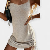 Brezrokavni Pleteni Oblek z Pasom