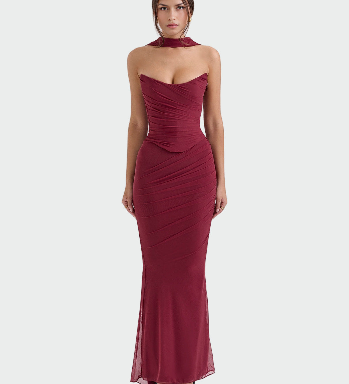 Lora | Dolga drapirana obleka s korzetom