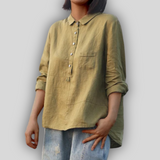 Linen Bluzica Zelena Preprostost