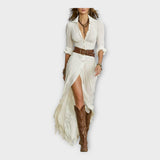 Dolga obleka z boho eleganco