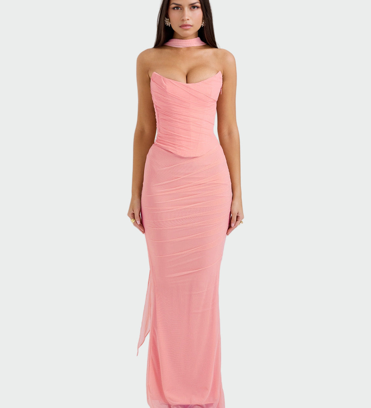 Lora | Dolga drapirana obleka s korzetom