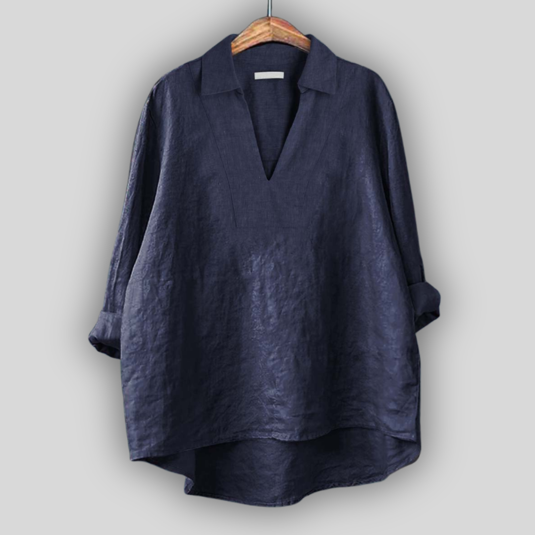 Linen Bluza Srebrna Eleganca