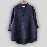 Linen Bluza Srebrna Eleganca