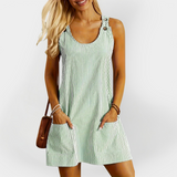 Brezrokavni Črtasti Oblek