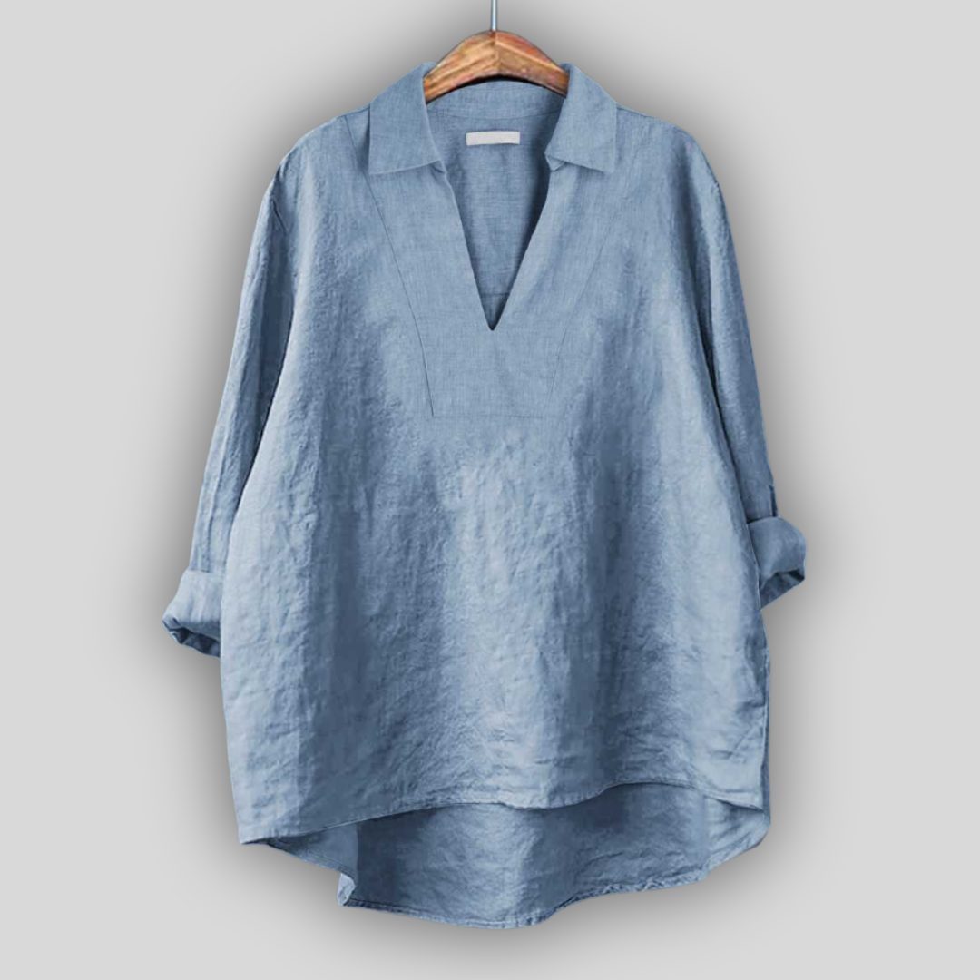 Linen Bluza Srebrna Eleganca