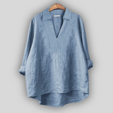 Linen Bluza Srebrna Eleganca