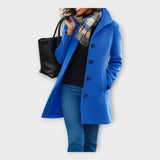 Elegantna Volnena Plašč z Gumbi