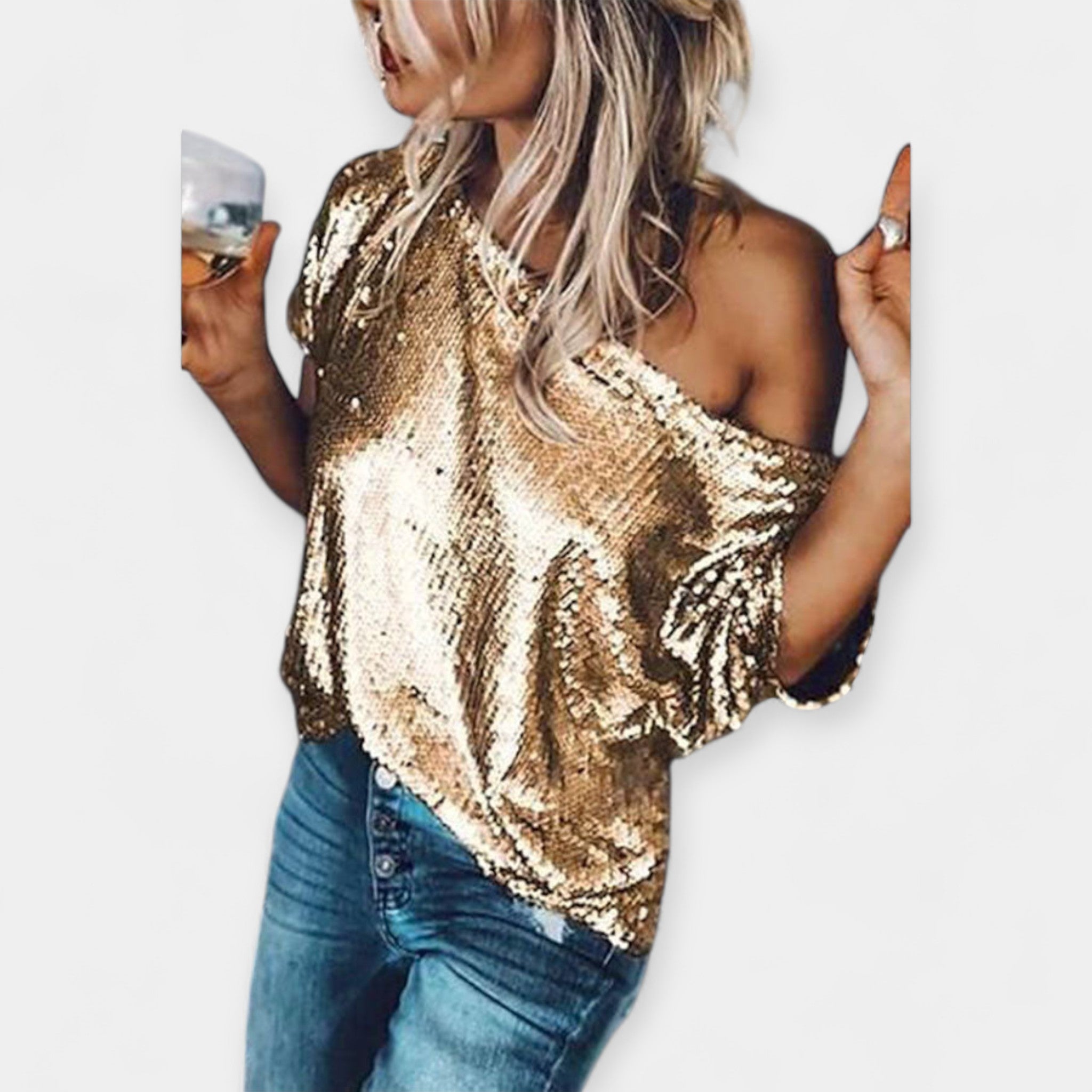 Majica okrašena s bleščicami